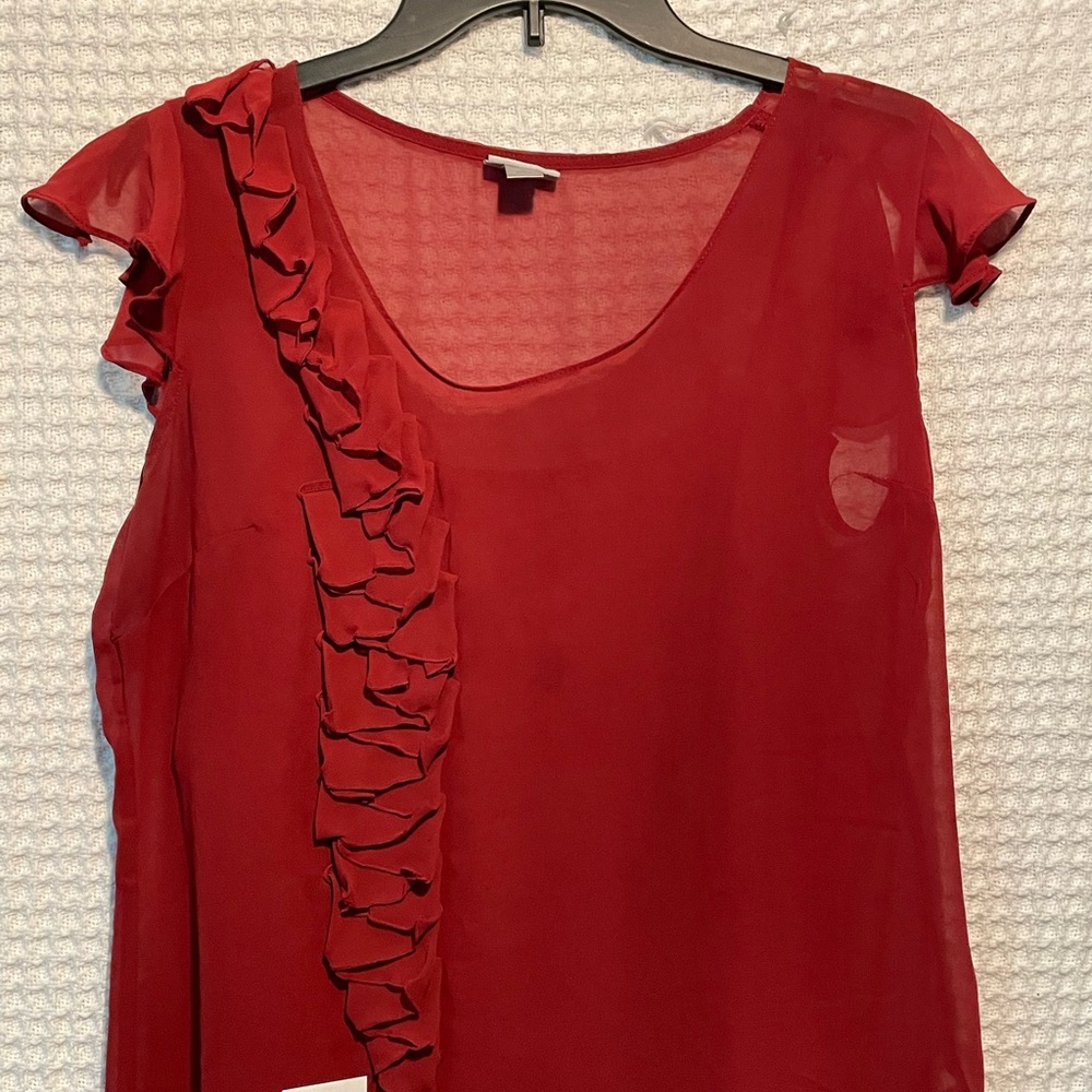 Silky sheer dress shirt with matching under tank